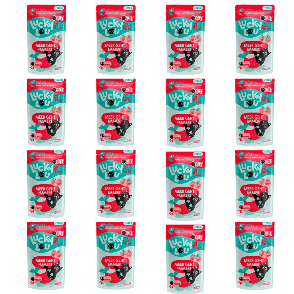 Lucky Lou® Lifestage 16 x 125g Pouches Bundle Deal Cat Completely Food Made in Germany Kitten Senior