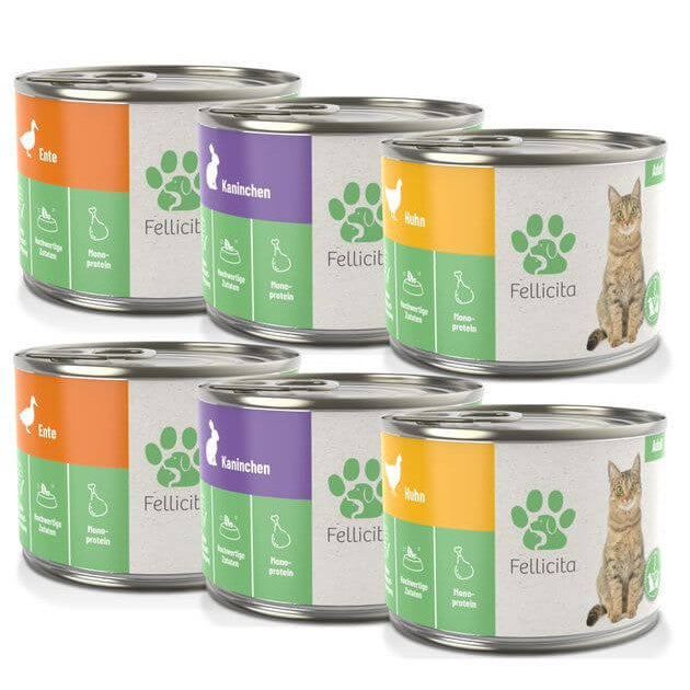 FELLICITA CAT WET FOOD TRIAL PACK 200g Made in Germany Completely Food for Cat Kitten