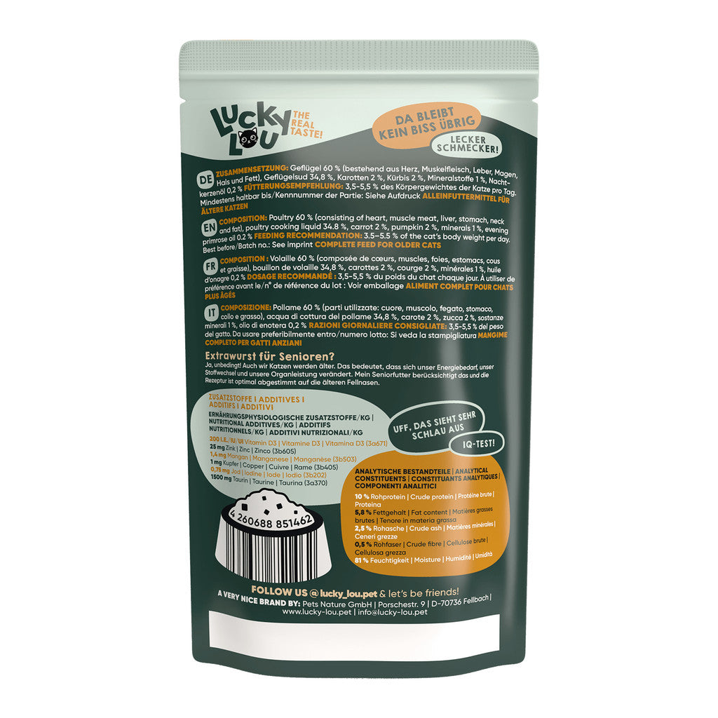 Lucky Lou® Lifestage Senior 125g Pouch Made in Germany Completely Cat Wet Food