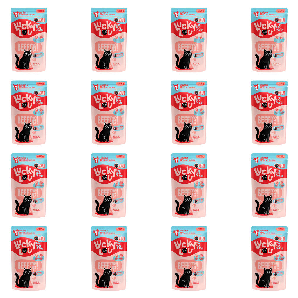 Lucky Lou® Lifestage 16 x 125g Pouches Bundle Deal Cat Completely Food Made in Germany Kitten Senior
