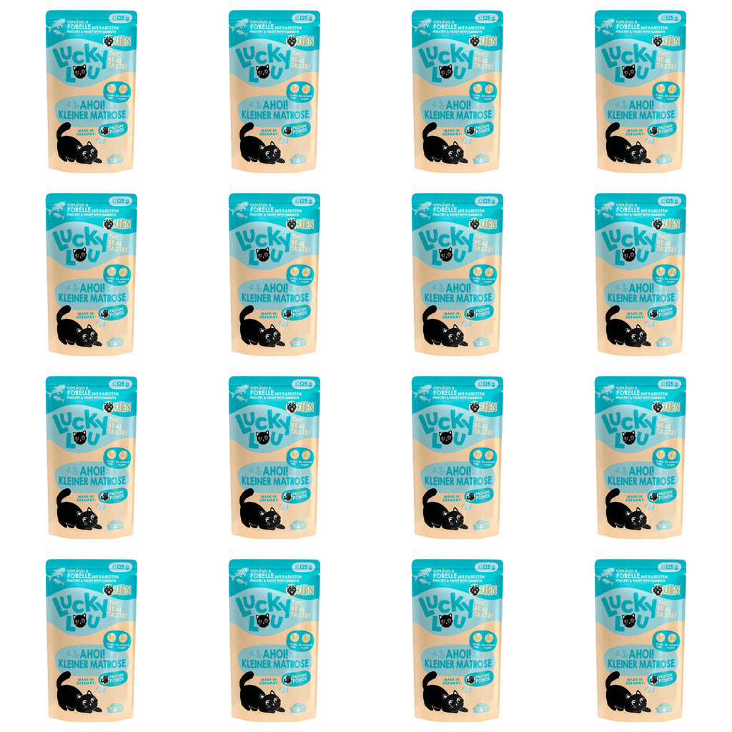 Lucky Lou® Lifestage 16 x 125g Pouches Bundle Deal Cat Completely Food Made in Germany Kitten Senior