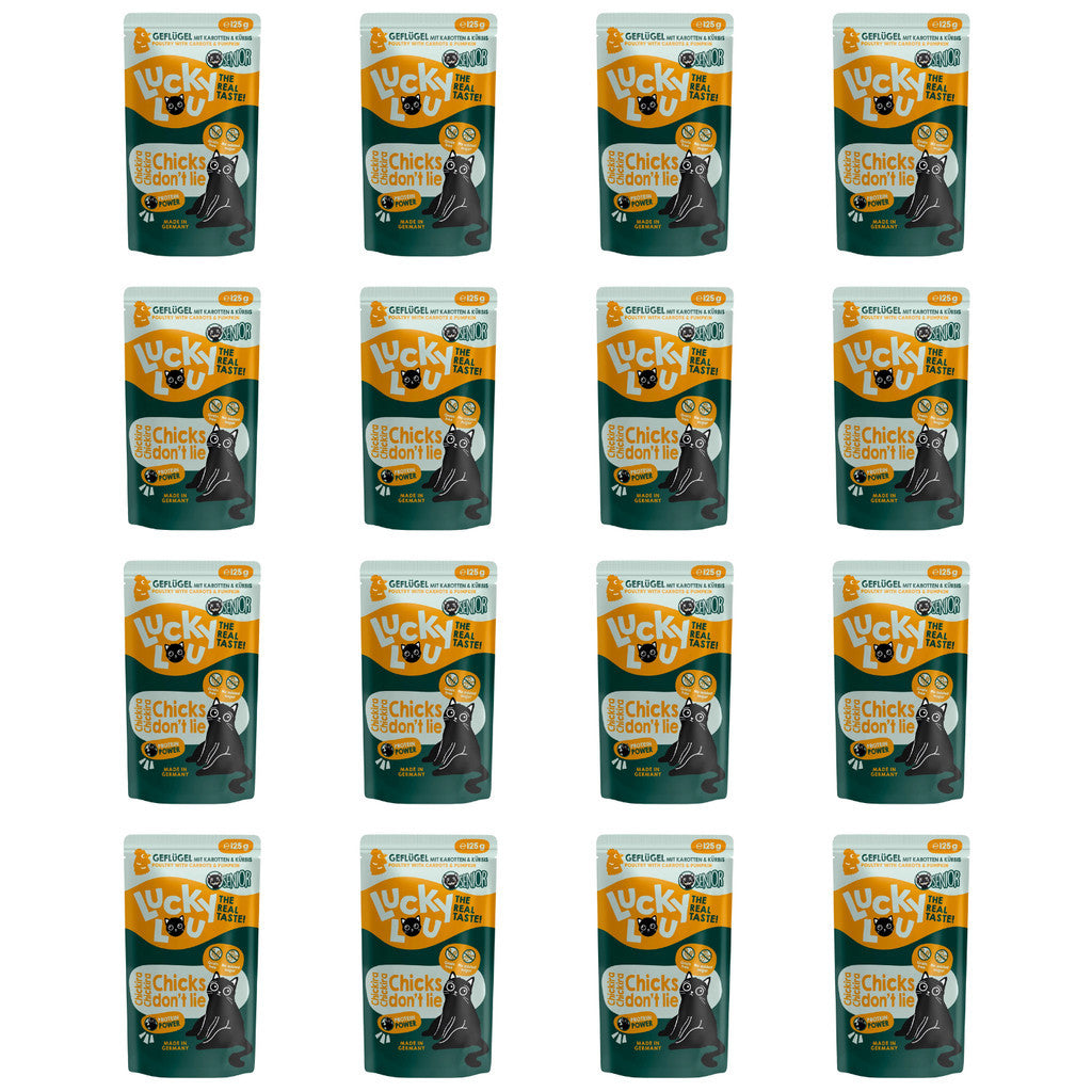 Lucky Lou® Lifestage 16 x 125g Pouches Bundle Deal Cat Completely Food Made in Germany Kitten Senior