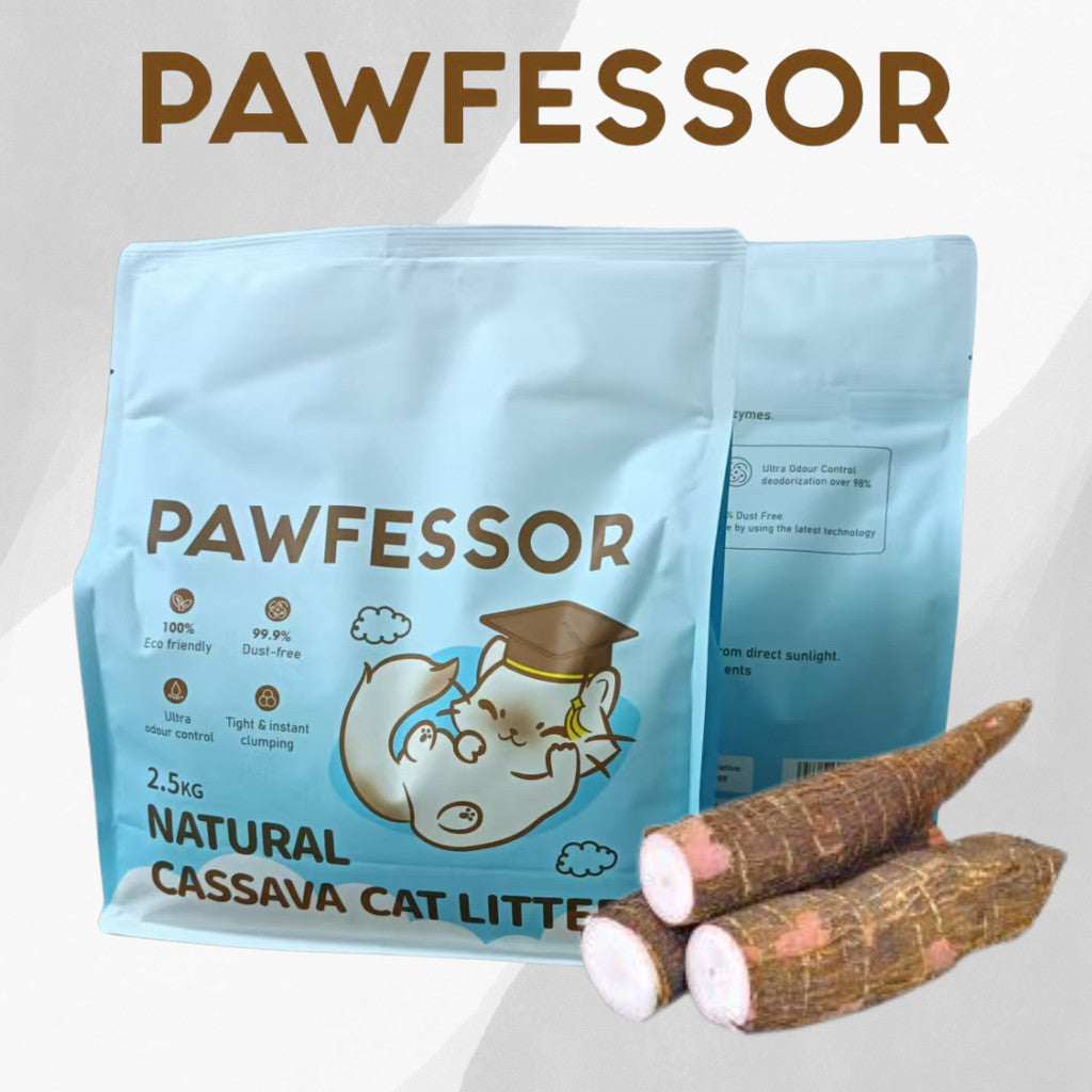 PAWFESSOR SG Brand Plant Cat Litter Pet Toilet 2.5kg Cassava New Ingredient