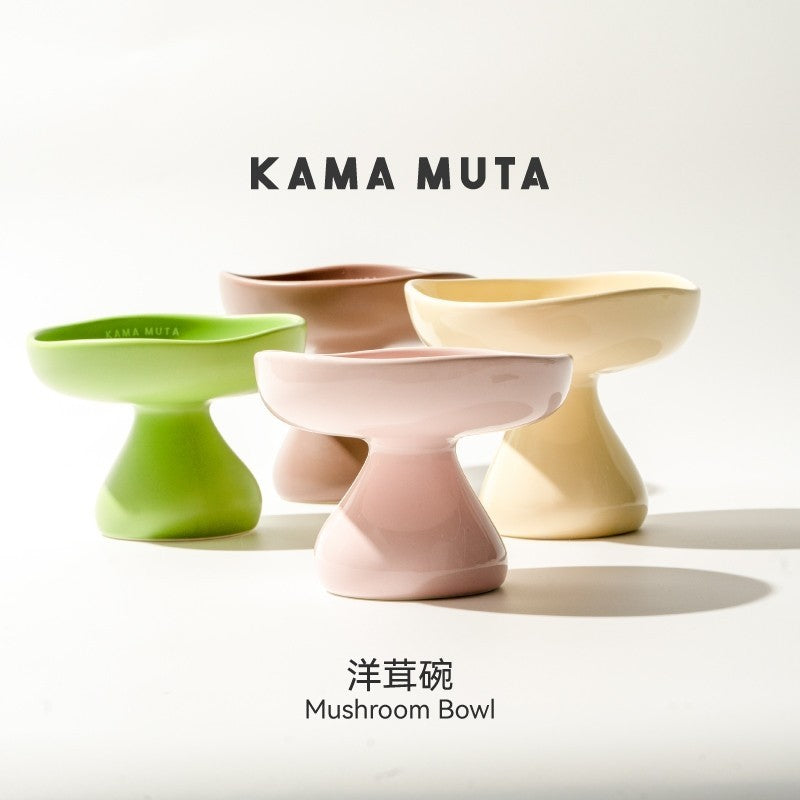 KAMA MUTA Pet Mushroom Feeding Bowl Cat Dog Kamamuta Ceramic Feeder
