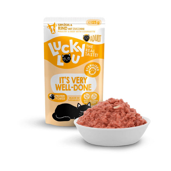 Lucky Lou® Lifestage Sterilized 125g Cat Wet Complete Food Pouch Made in Germany