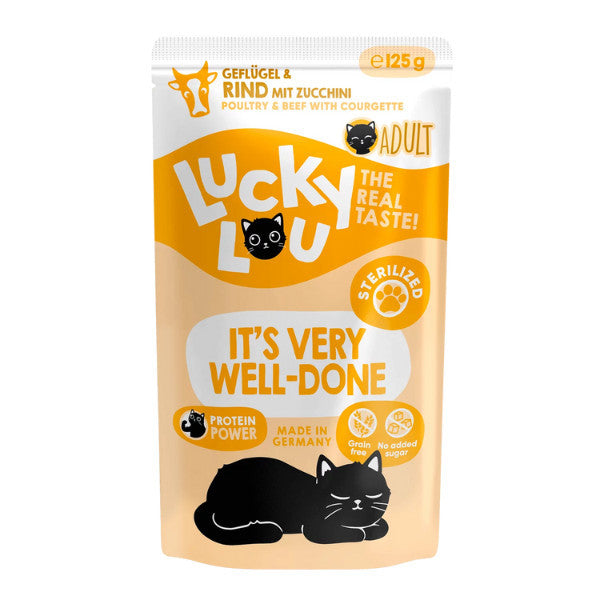 Lucky Lou® Lifestage Sterilized 125g Cat Wet Complete Food Pouch Made in Germany