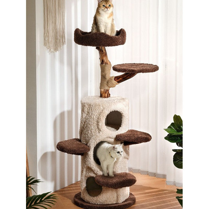 Petsbelle Cat Tree House Solid Wood Sisal Scratcher Bed PS3525 Climbing Frame