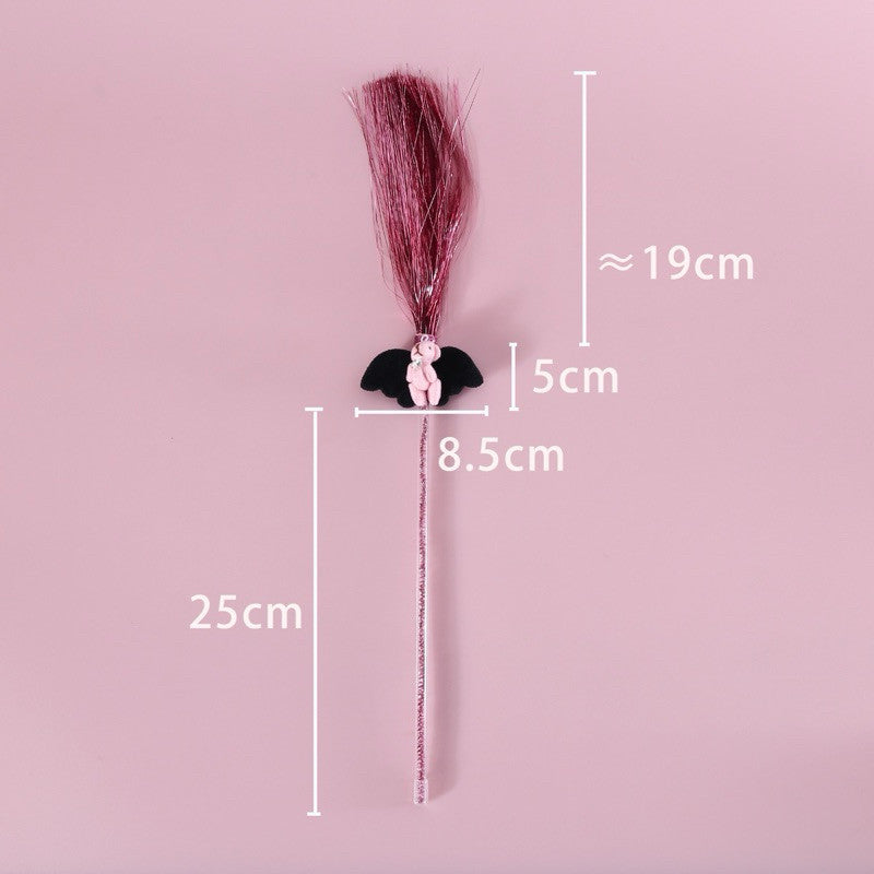 Angel Bear Cat Teaser Toy Chaser Wand Stick Pet Toy