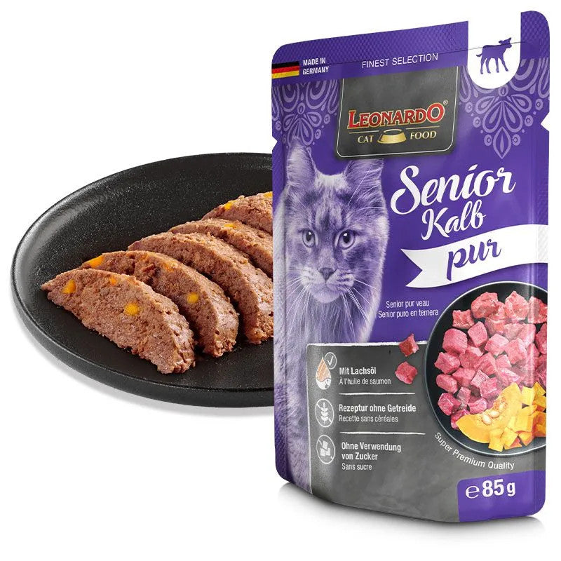 [SG] Leonardo Finest Selection Senior Pouches 85g Wet Food Completely Feed for Cat Made in Germany Pet Food