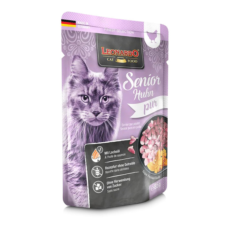 [SG] Leonardo Finest Selection Senior Pouches 85g Wet Food Completely Feed for Cat Made in Germany Pet Food