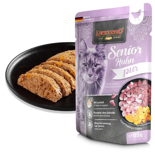 [SG] Leonardo Finest Selection Senior Pouches 85g Wet Food Completely Feed for Cat Made in Germany Pet Food