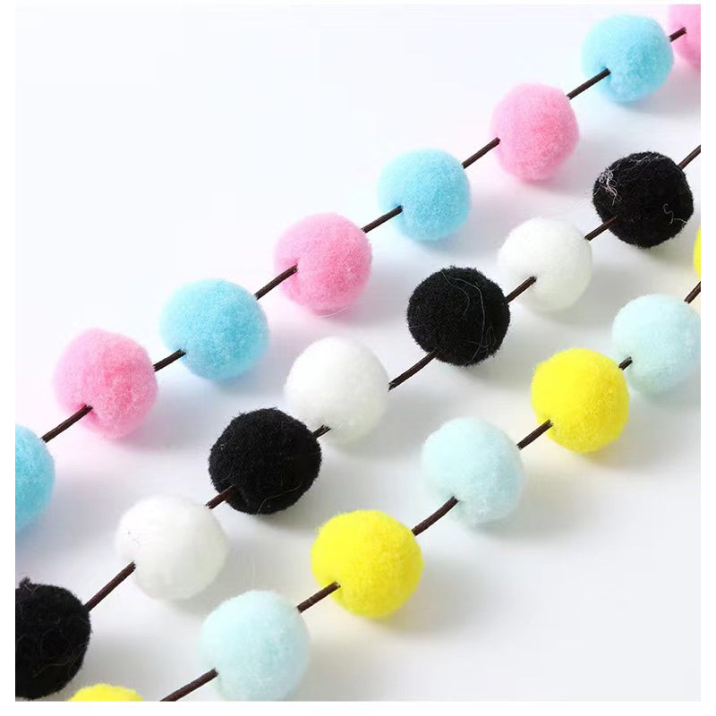Cat teaser with elastic ball and feather chain 30cm wand stick chaser pet toy