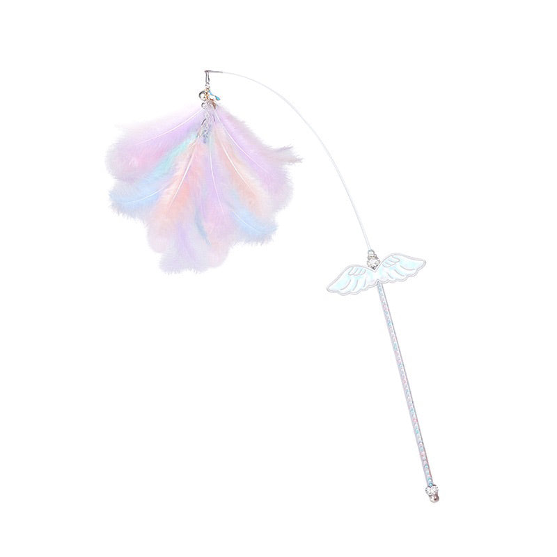 Zeze dreamy Cat teaser angel with goose feather interactive pet toy wand stick
