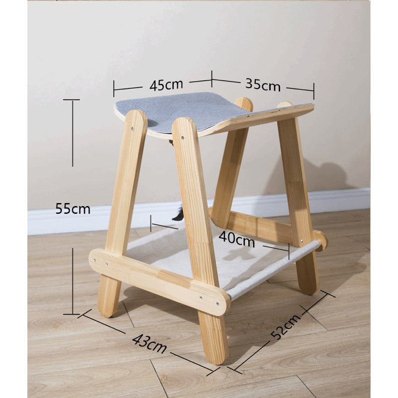 Wakupet Cat Double Deck Bed real wood hammock