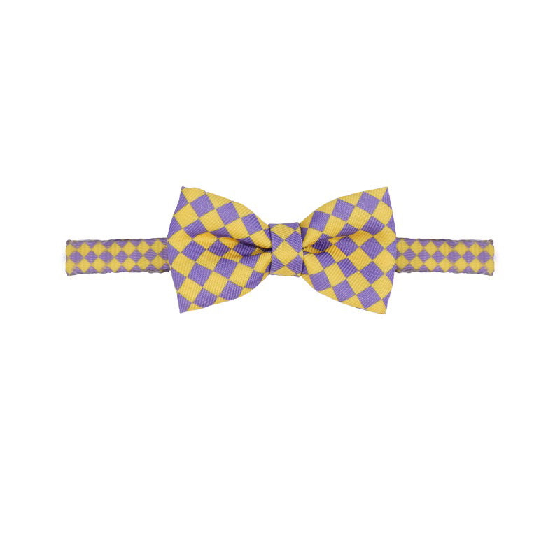 Zeze Pet bowtie bow tie Cat Dog collar necklace yellow green grid