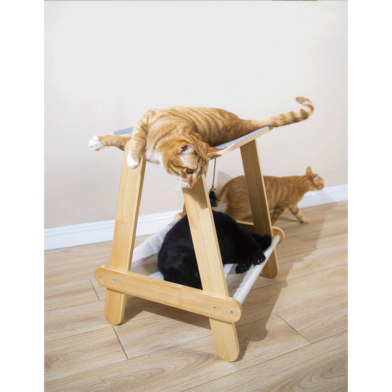 Wakupet Cat Double Deck Bed real wood hammock