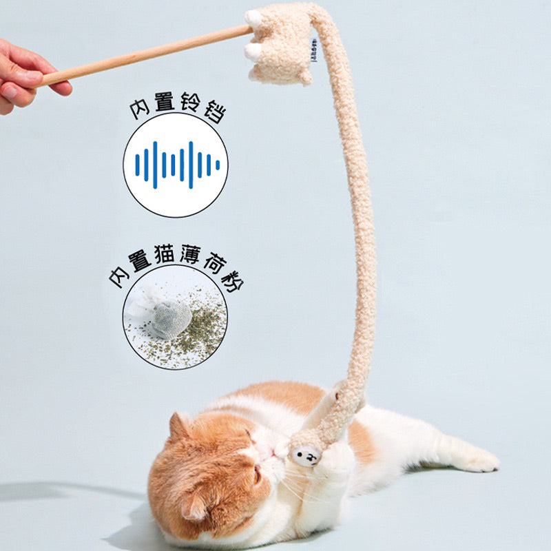 PurLab cat toy alpaca 🦙 cat teaser with bell and catnip companion toy