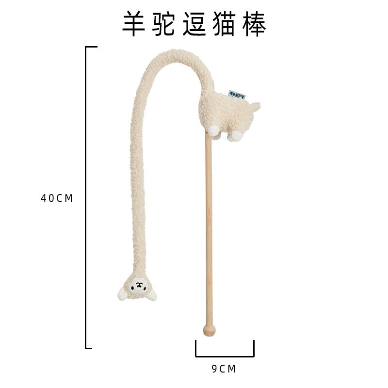 PurLab cat toy alpaca 🦙 cat teaser with bell and catnip companion toy