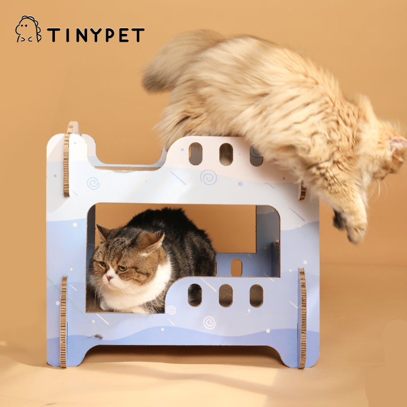 [SG Stock] TinyPet double deck cat scratch board sleeping bed pet toy scratcher