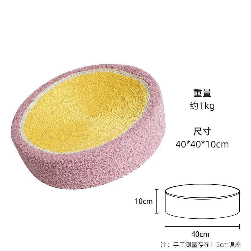 sisal cat bed scratcher scratch board pet sleeping round bed fruit series 40cm