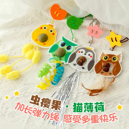 Cat teaser swing pet toy chaser hanger with catnip
