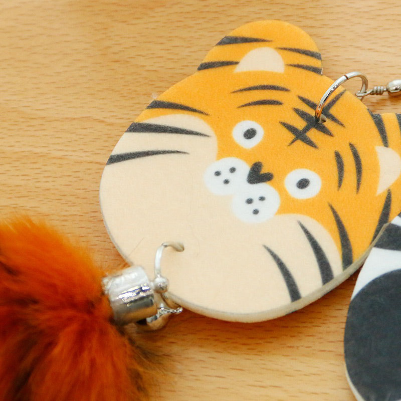 Animal series tail cat teaser pet toy wand stick chaser tiger and zebra