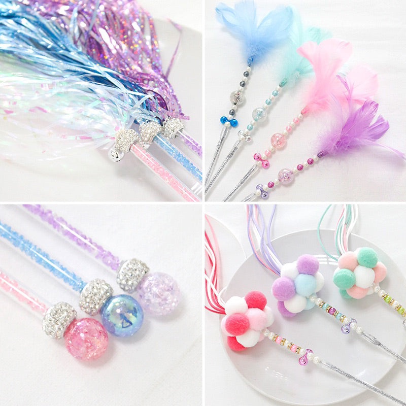 Fairy 🧚‍♀️ value set cat teaser of 3 luxury pet toy wand stick chaser