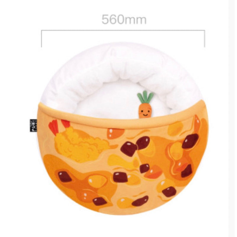 PurLab curry rice cat bed pet sleeping house mat semi closed pad