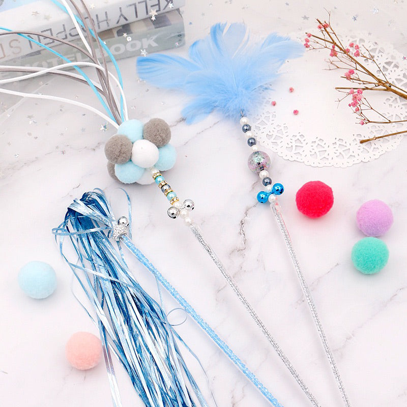 Fairy 🧚‍♀️ value set cat teaser of 3 luxury pet toy wand stick chaser