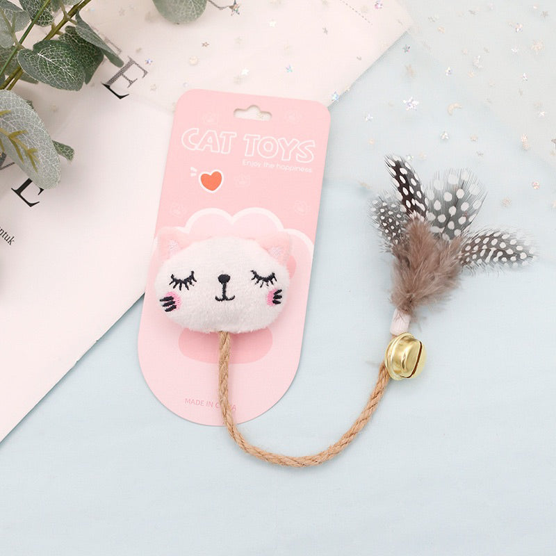 Catnip catmint toy animal series with feather and bell bite toy chaser