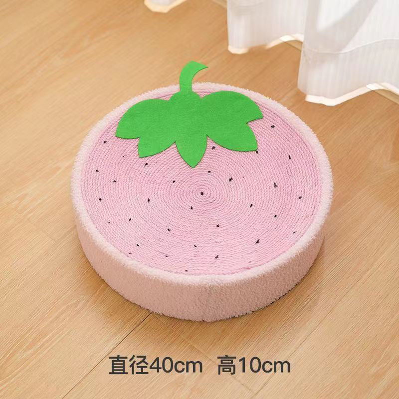 sisal cat bed scratcher scratch board pet sleeping round bed fruit series 40cm