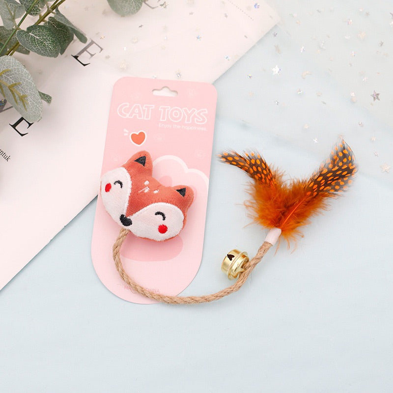 Catnip catmint toy animal series with feather and bell bite toy chaser