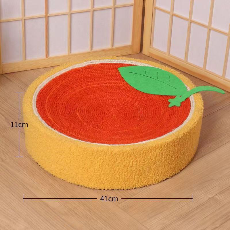 sisal cat bed scratcher scratch board pet sleeping round bed fruit series 40cm
