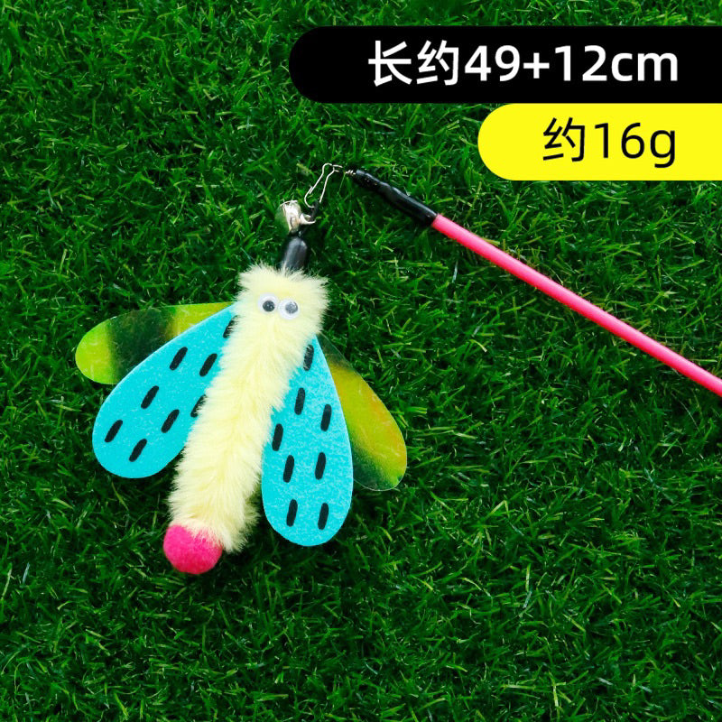 Cat Teaser Insect Series Firefly with bell ABS Pet Toy Wand Stick Chaser