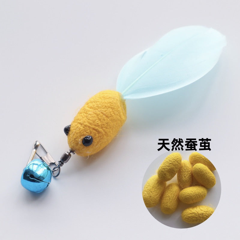 Cat teaser replacement tip silkworm cocoon pet toy chaser