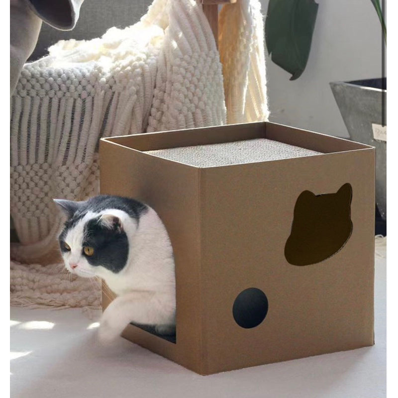 Cat Scratcher Scrach board Cubic simple Box 📦 Pet toy double deck house