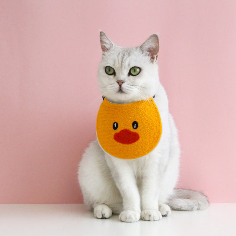 Cat Dog Collar Napkin Necklace Accessories Pet Cloth Tamago Duck Cherry Watermelon