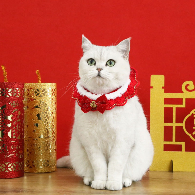 CNY new year Cat Accessories Hat Cap Napkin Necklace Collar Scarf 🧣 Lucky Bunny 🐰 Rabbit Ear