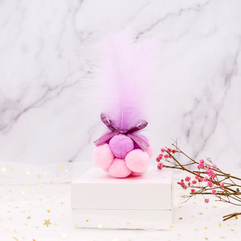 Cat Toy Rice Ball with Feather Bell Chaser Gift Box Pet