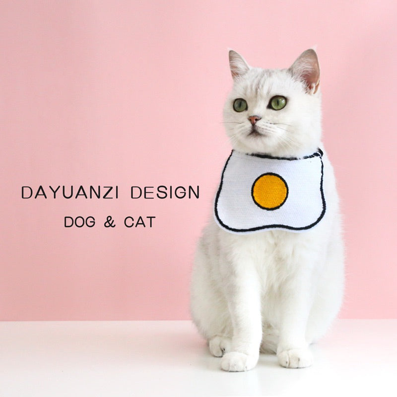 Cat Dog Collar Napkin Necklace Accessories Pet Cloth Tamago Duck Cherry Watermelon