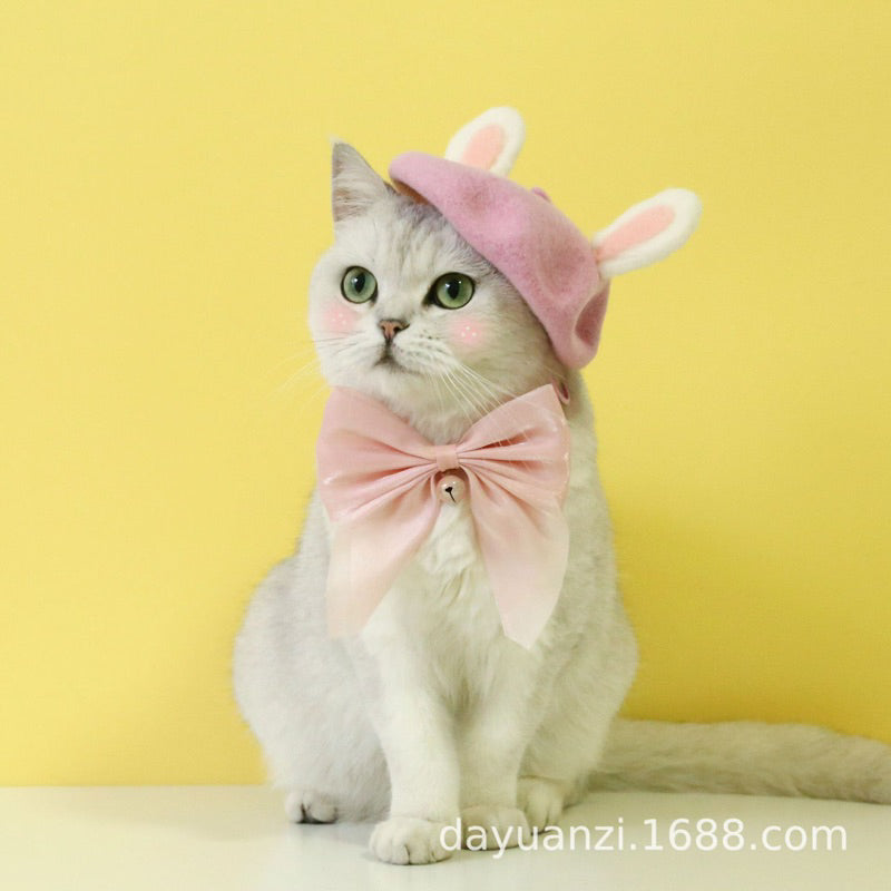 Cat hat Beret Beret’s hat Pet Necklace accessories