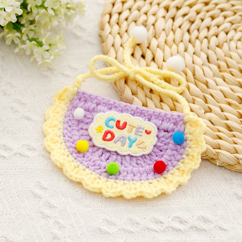 Cat Collar Napkin Cute Days Star Knits Pet Dog Neck Accessories Necklace