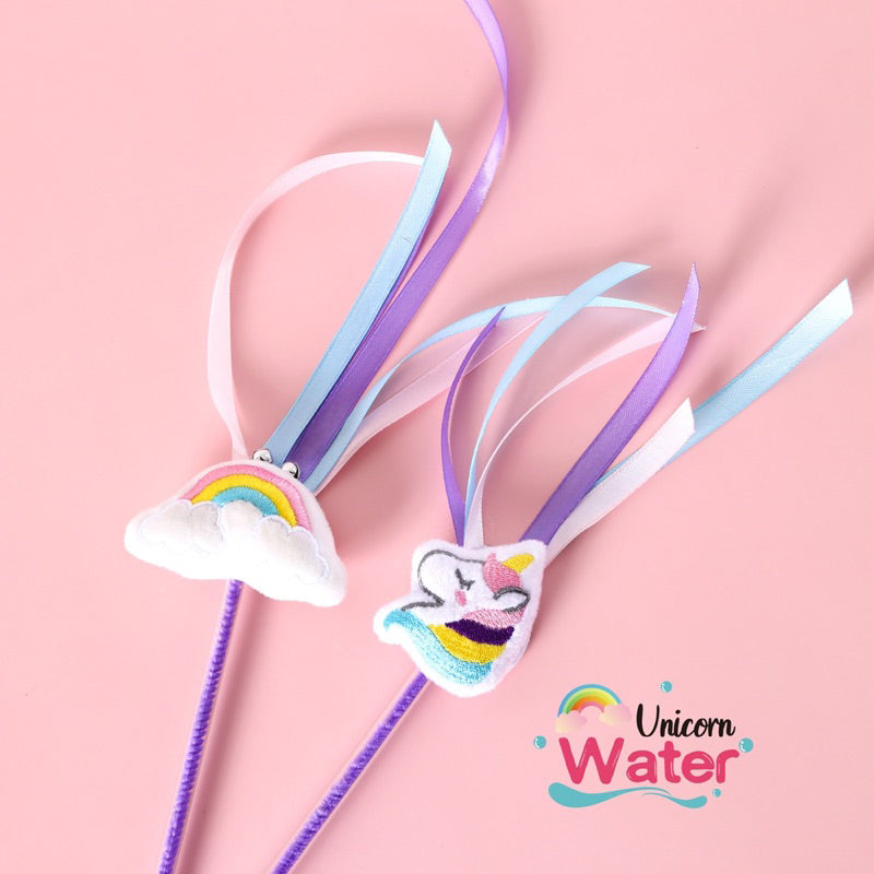 Rainbow and Unicorn Cat teaser Pet toy stick wand