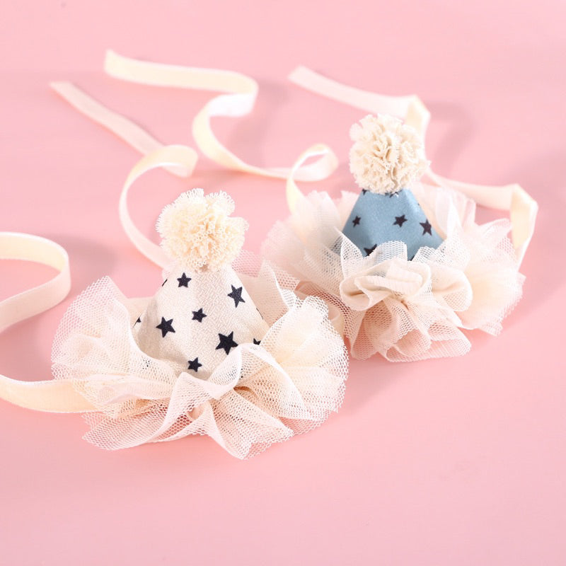 Cat party hat 🥳 pet dog necklace accessories cap