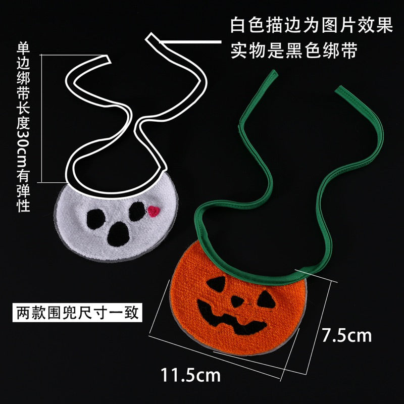 Happy Halloween Pumpkin Hat For Pet Cat Dog Cosplay Suit Napkin Collar