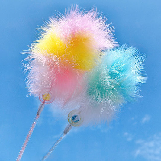 Feather Marshmallow Cat Teaser Pet Toy Wand Stick Chaser