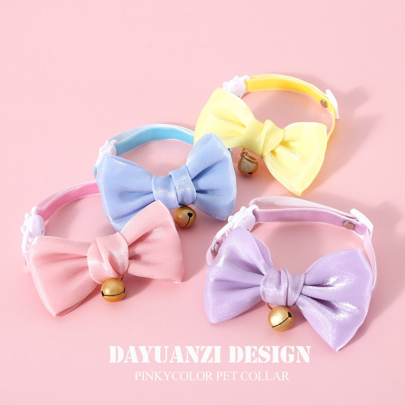 Cat collar dog necklace bow tie pet accessories