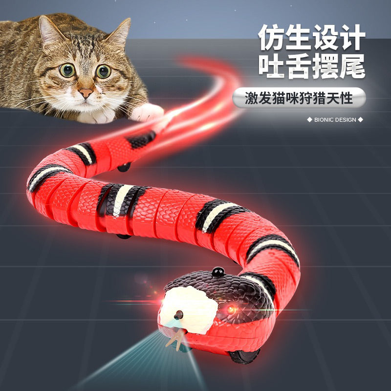 Electronic Smart Sensing Snake Cat Interactive Electric Toys For Cats Accessories Pet Dogs USB Charging Game Toy