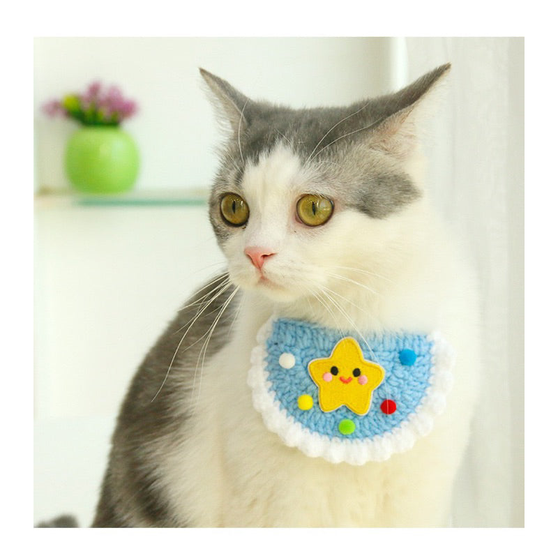 Cat Collar Napkin Cute Days Star Knits Pet Dog Neck Accessories Necklace