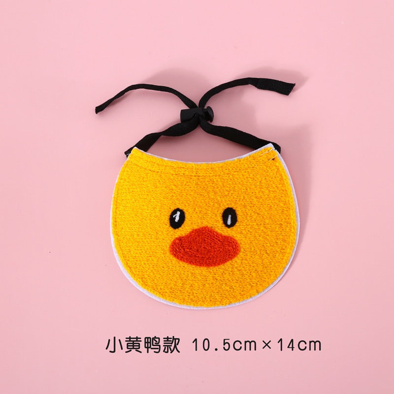 Cat Dog Collar Napkin Necklace Accessories Pet Cloth Tamago Duck Cherry Watermelon